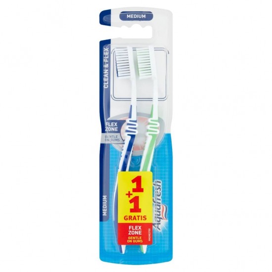 AQUAFRESH FOGKEFE CLEAN&FLEX DUO PACK KÖZEPESEN ERŐS 2DB