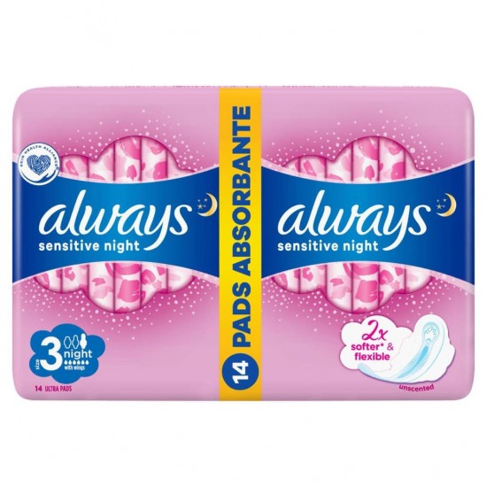ALWAYS EGÉSZSÉGÜGYI BETÉT SENSITIVE ULTRA NIGHT(3-AS MÉRET) 14DB