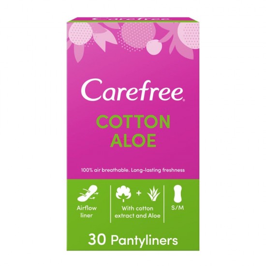 CAREFREE TISZTASÁGI BETÉT COTTON ALOE VERA 30DB