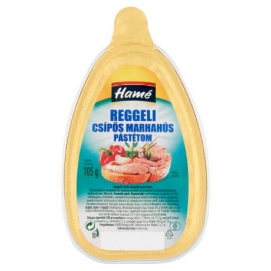 HAMÉ REGGELI CSÍPŐS MARHAHÚS PÁSTÉTOM 105G HAMÉ REGGELI CSÍPŐS MARHAHÚS PÁSTÉTOM 105G