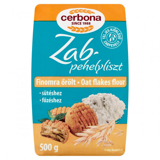 CERBONA FINOMRA ŐRÖLT ZABPEHELYLISZT 500 G