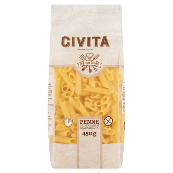CIVITA PENNE GLUTÉNMENTES SZÁRAZTÉSZTA KUKORICÁBÓL 450G