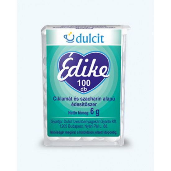 DULCIT ÉDIKE ÉDESÍTŐ TABLETTA CIKLAMÁT ÉS SZACHARIN ALAPÚ 100DB