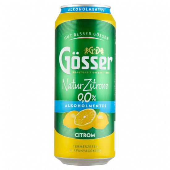 GÖSSER NATUR ZITRONE CITROMOS ALKOHOLMENTES SÖRITAL 0% 0,5 L