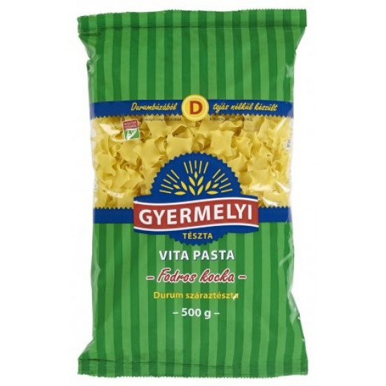 GYERMELYI VITA PASTA FODROS KOCKA DURUM SZÁRAZTÉSZTA 500G