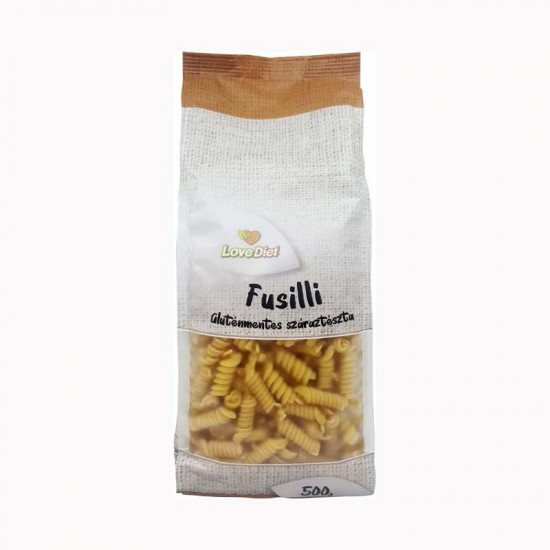 LOVE DIET FUSILLI GLUTÉNMENTES SZÁRAZTÉSZTA KUKORICÁBÓL 500G