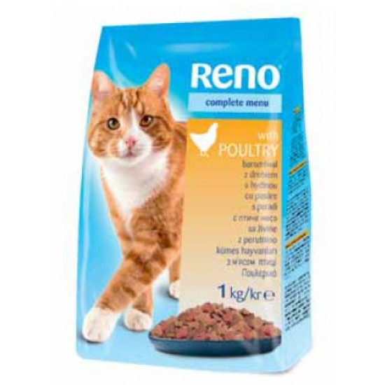 RENO TELJES ÉRTÉKŰ SZÁRAZ MACSKAELEDEL CSIRKÉVEL 1KG