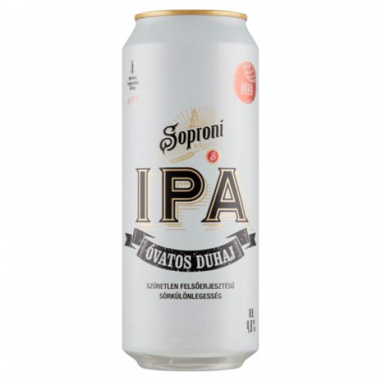 SOPRONI ÓVATOS DUHAJ IPA SZŰRETLEN FELSŐERJESZTÉSŰ SÖRKÜLÖNLEGESSÉG 4,8% 0.5L