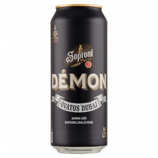 SOPRONI ÓVATOS DUHAJ DÉMON BARNA SÖR KARAMELLMALÁTÁVAL 5,2% 0,5 L