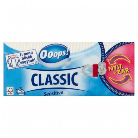 OOOPS! CLASSIC SENSITIVE PAPÍR ZSEBKENDŐ 3 RÉTEGŰ 90 DB